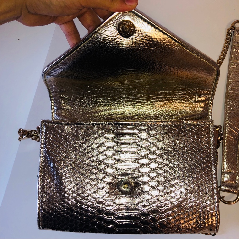 Gold Handbag/Clutch, Scale Pattern - image 2